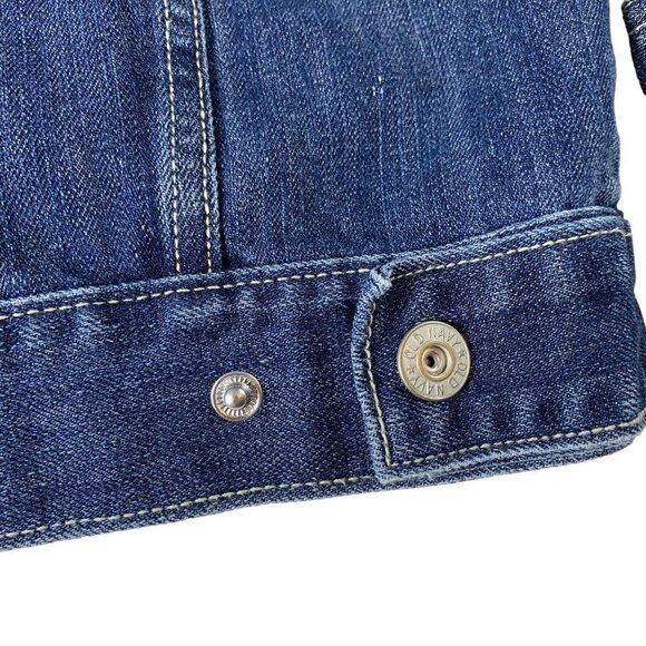 Old Navy Girls XL Jean Jacket Dark Wash Adjustable Waist Size -Like New - Picture 7 of 8